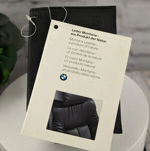 90s BMW Montana leather dealer sample, black, 12pgs, 3/94 RARE
